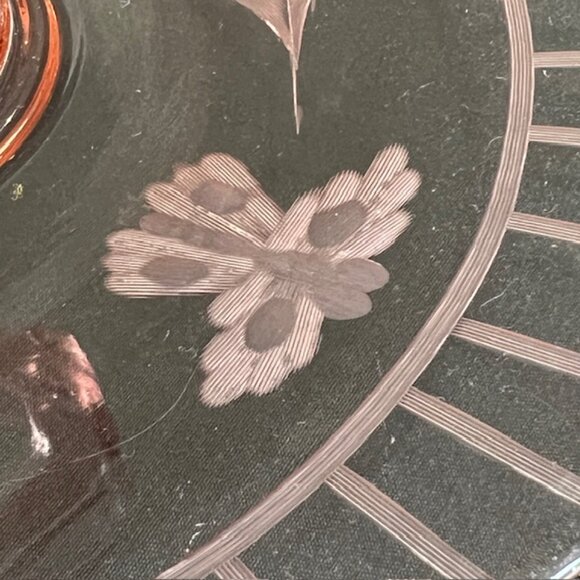 Cambridge Pink Depression Glass Center Handle Serving Tray 11" Octagonal 1930s - Picture 11 of 13